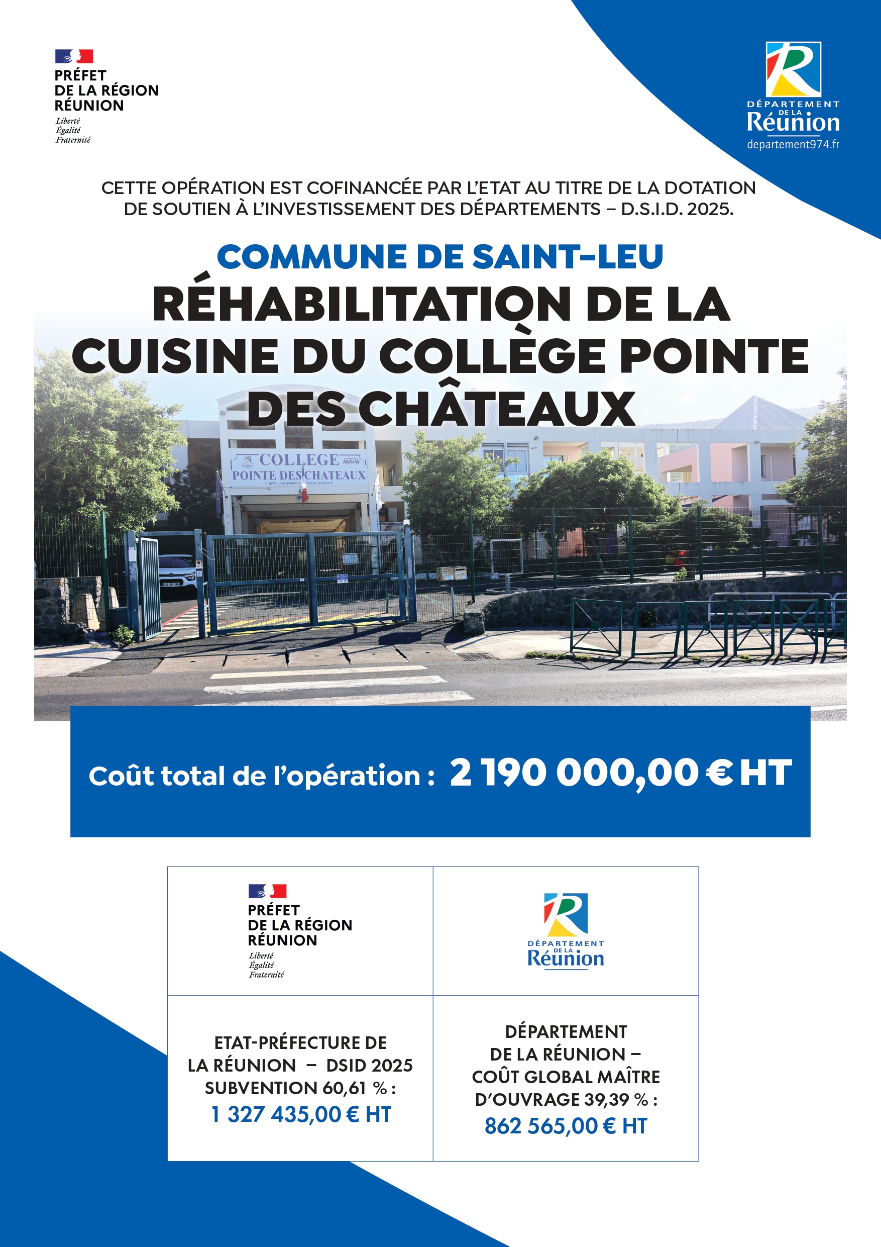 pub sur la réhabilitation cuisine college pointe des chateaux