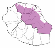 carte de la Réunion mise en avant Nord et Est