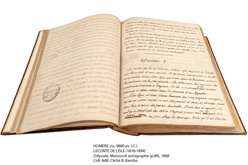 Odyssée, Manuscrit autographe, LECONTE DE LISLE 