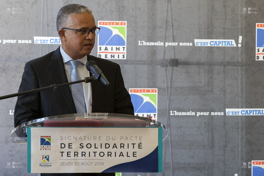 Intervention du Président du Conseil départemental, Cyrille MELCHIOR lors de la signature du PST à la mairie de Saint Denis