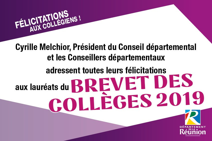 Félicitations Aux Collégiens Lauréats Du Brevet 2019